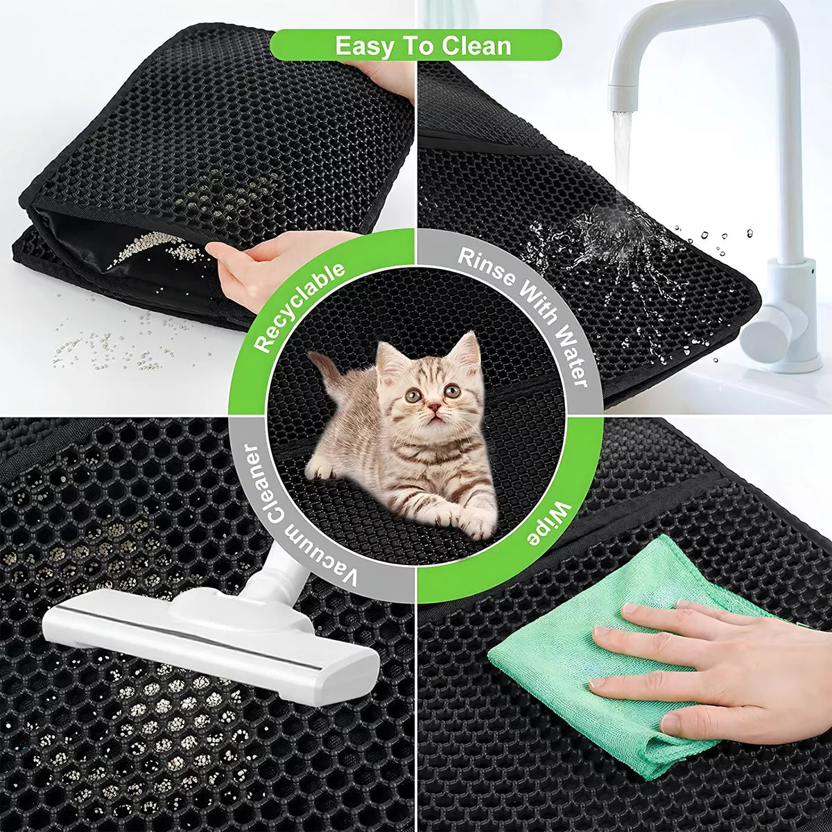 Alfombra de Arena para Gatos 2 en 1: Limpieza Fácil y Comodidad para Tu Mascota