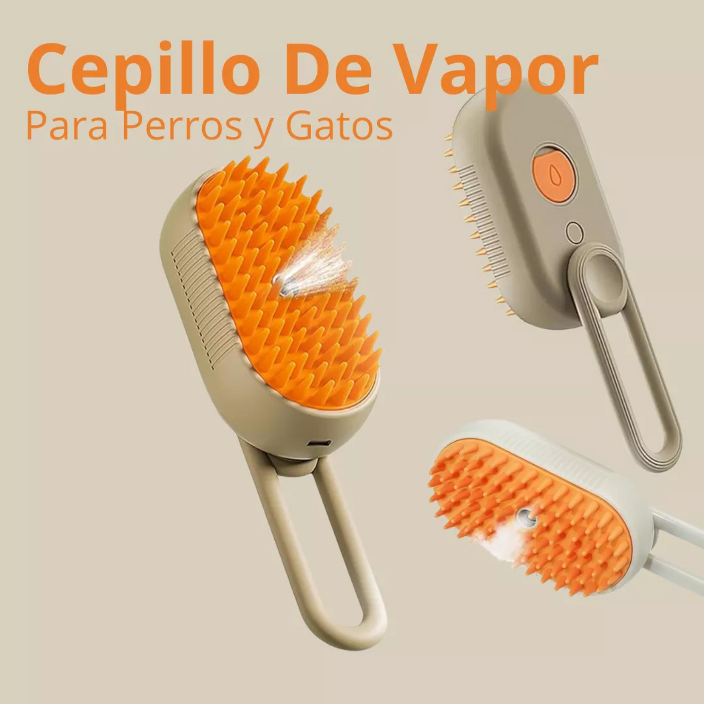 Cepillo de Vapor 3 en 1 para Mascotas: Aseo, Masaje y Brillo en un Solo Toque