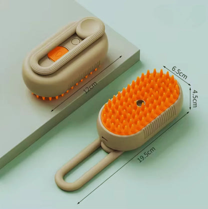 Cepillo de Vapor 3 en 1 para Mascotas: Aseo, Masaje y Brillo en un Solo Toque